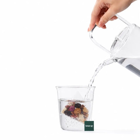 Step 2: pour 250-300 ml of hot water over the tea bag