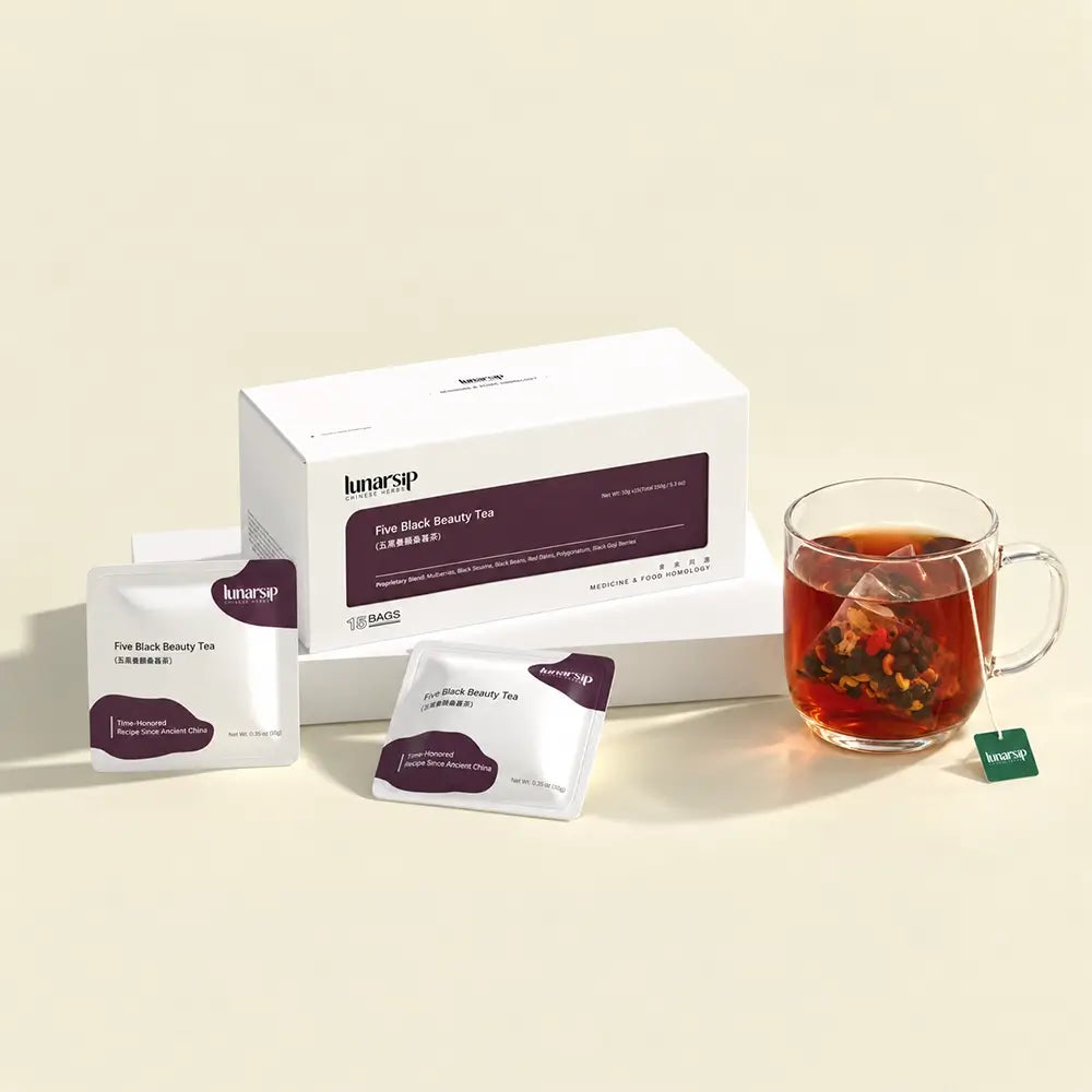 Five Black Beauty Tea — LunarSip 15 sachets