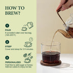 How to brew Sleep & Calm herbal sleep tea, hot water poured into a glass